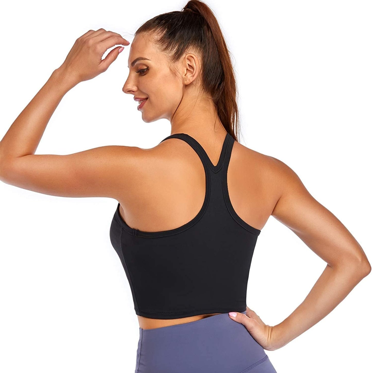 Yoga Sports Bras Padded Workout Tank Tops Gym Crop Tops Fitness Camisole Running Shirts for Girls Women