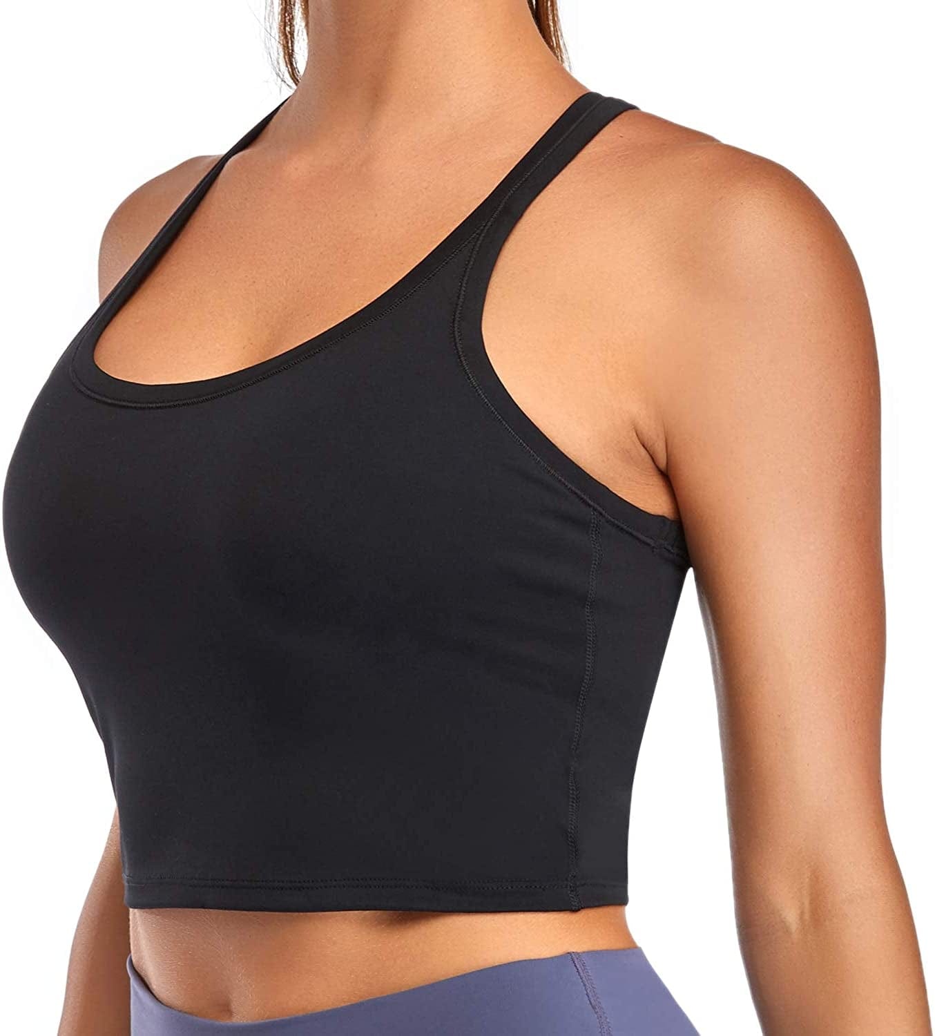 Yoga Sports Bras Padded Workout Tank Tops Gym Crop Tops Fitness Camisole Running Shirts for Girls Women