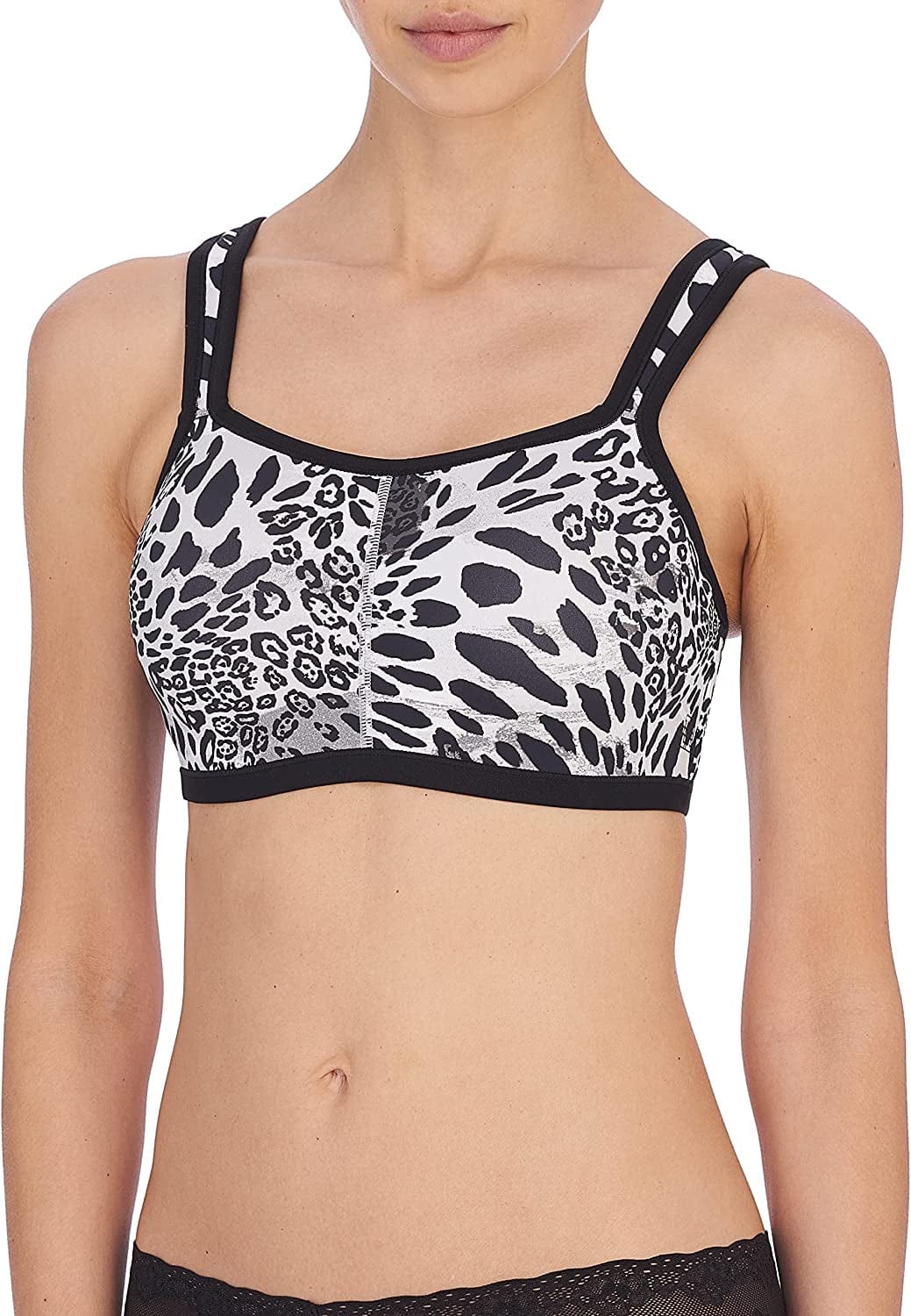 Yogi Women'S Bra Convertible Sports Black Luxe Leopard Print / 38D