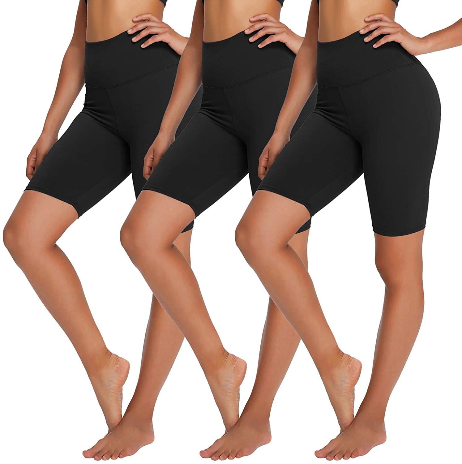 YOLIX 3 Pack Buttery Soft Biker Shorts for Women – 8" High Waisted Yoga Workout Athletic Sports Shorts Apparel & Accessories > Clothing > Shorts Kylie Max