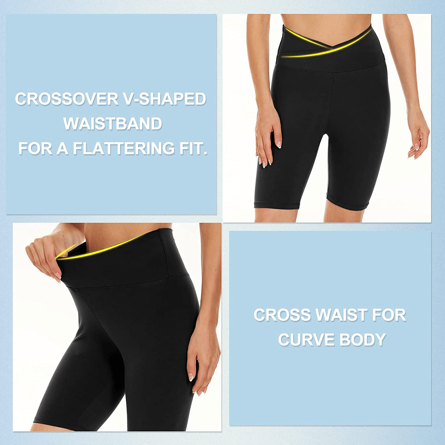 YOLIX 3 Pack Buttery Soft Biker Shorts for Women – 8" High Waisted Yoga Workout Athletic Sports Shorts Apparel & Accessories > Clothing > Shorts Kylie Max