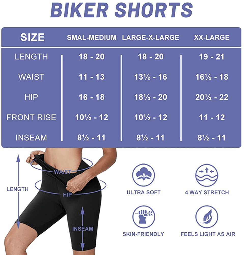 YOLIX 3 Pack Buttery Soft Biker Shorts for Women – 8" High Waisted Yoga Workout Athletic Sports Shorts Apparel & Accessories > Clothing > Shorts Kylie Max