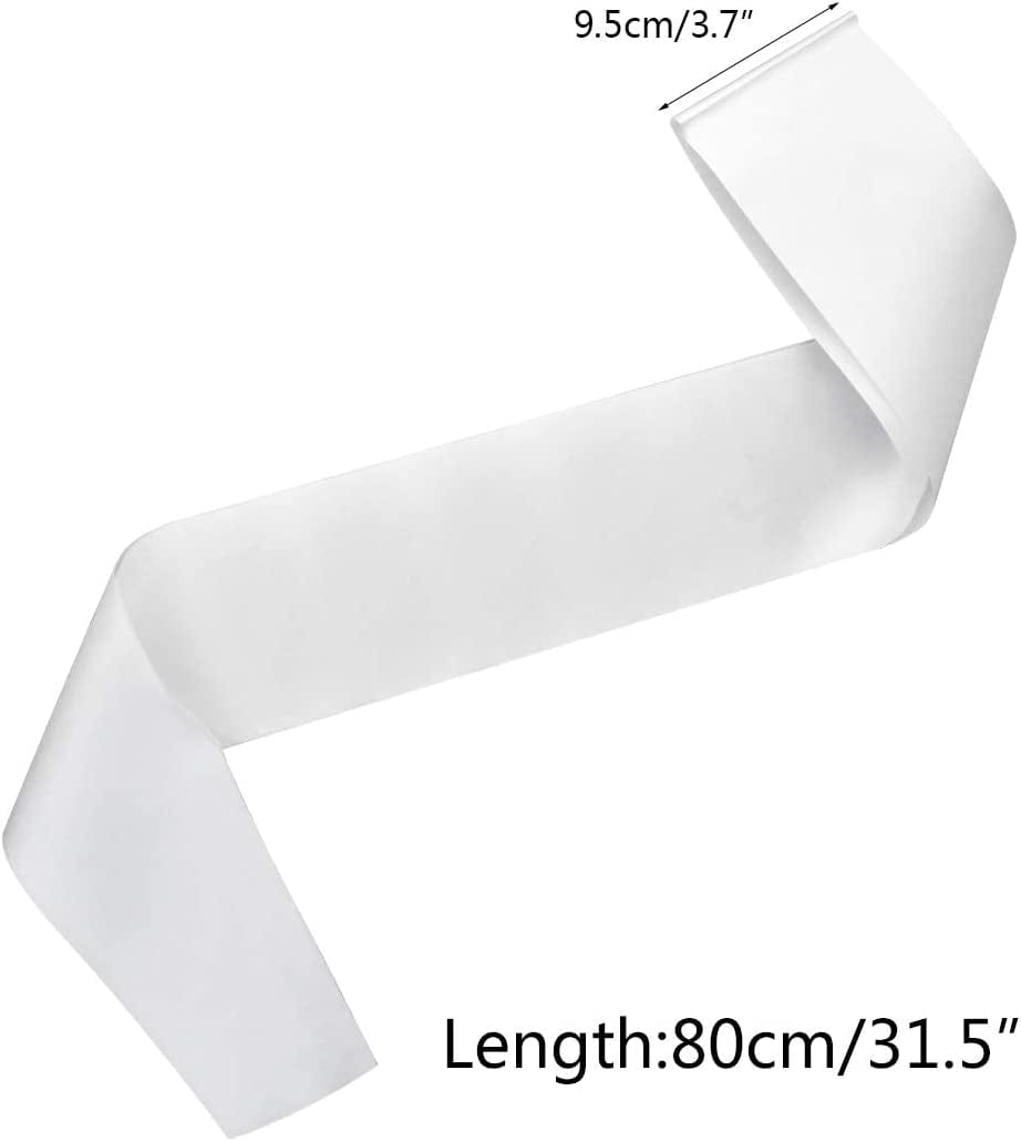 Yolyoo 16 Pack Blank Satin Sash Party Pageant Stain Sash DIY Plain Sash Party Accessory for Wedding, Beauty Pageant, Hen Party, White Apparel & Accessories > Clothing Accessories > Sashes Yolyoo
