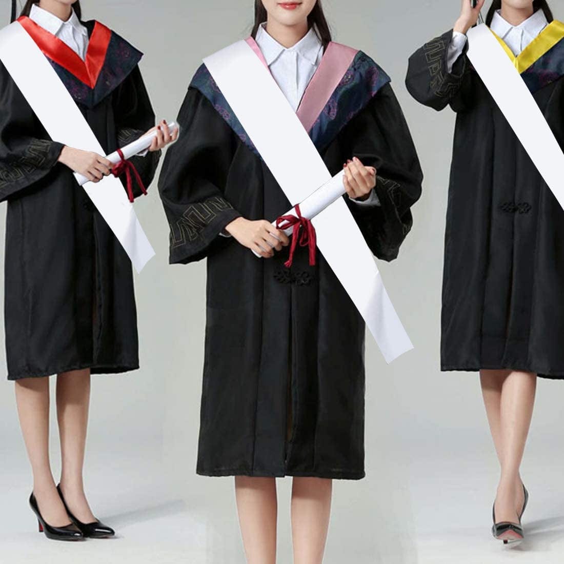 Yolyoo 16 Pack Blank Satin Sash Party Pageant Stain Sash DIY Plain Sash Party Accessory for Wedding, Beauty Pageant, Hen Party, White Apparel & Accessories > Clothing Accessories > Sashes Yolyoo