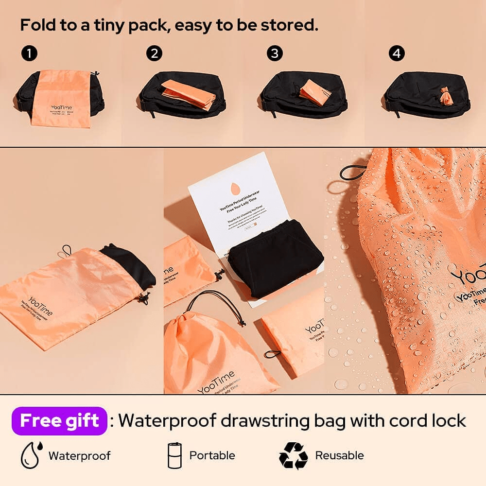 Yootime Period Underwear for Women, Leopard Hipster Stretchy Microfiber Period Panties Heavy Flow with Storage Bag Black 1Pack/L Apparel & Accessories > Clothing > Underwear & Socks > Underwear YooTime