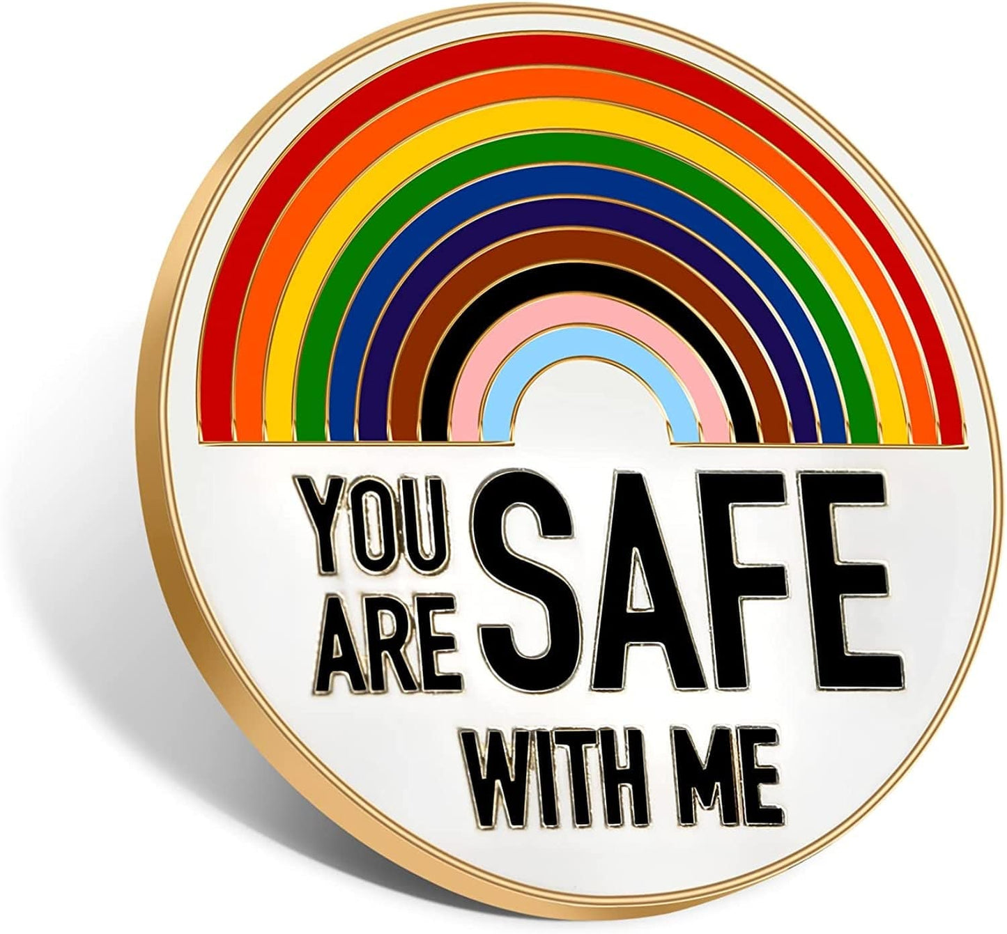 YOU ARE SAFE with Me,Enamel Pins,Nurse Doctor Medical Students Pins, Rainbow Brooch Lapel Pin,Enamel Pins for Clothing Backpack Hat Decoration,Funny Badge Jewelry Gift 1 Pack