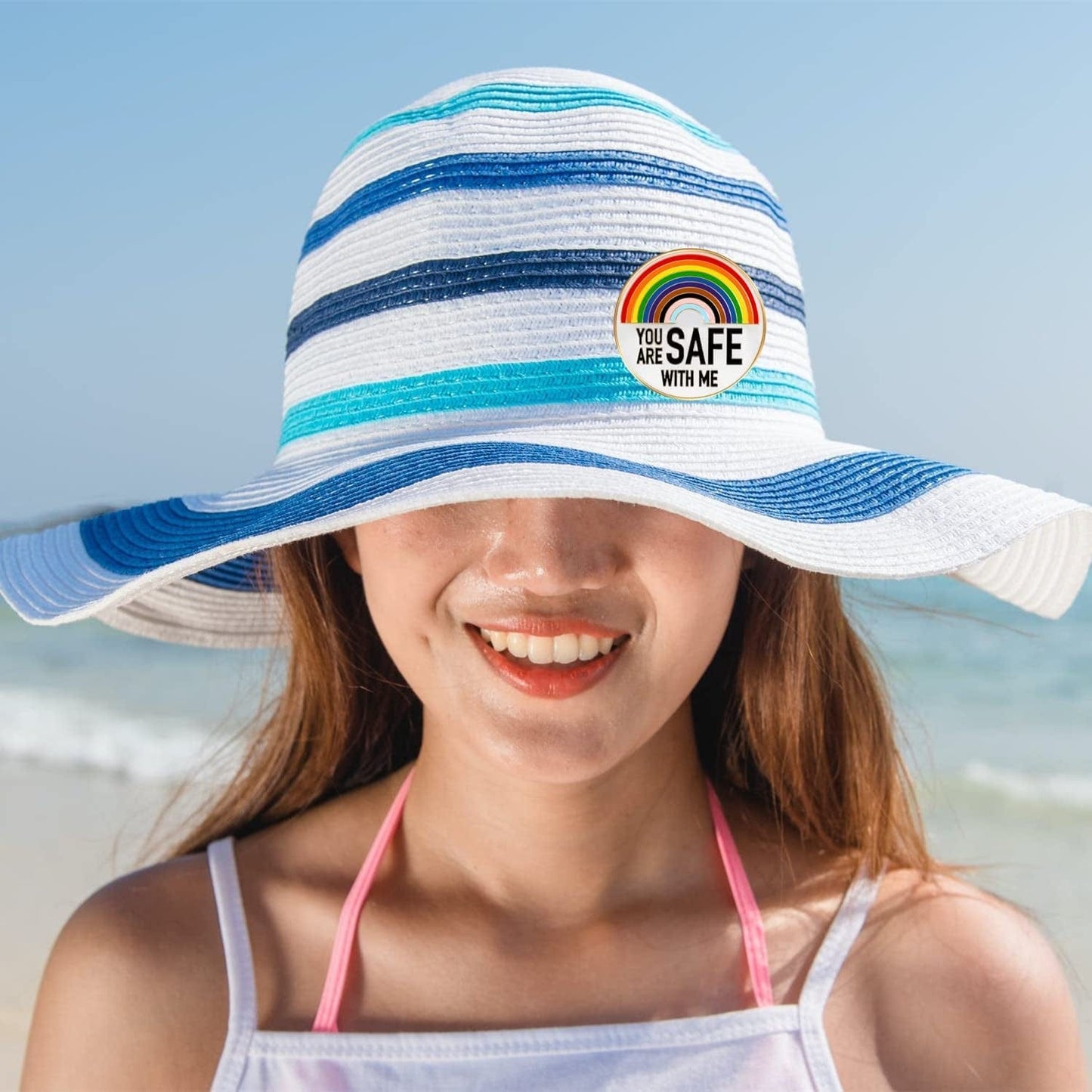 YOU ARE SAFE with Me,Enamel Pins,Nurse Doctor Medical Students Pins, Rainbow Brooch Lapel Pin,Enamel Pins for Clothing Backpack Hat Decoration,Funny Badge Jewelry Gift