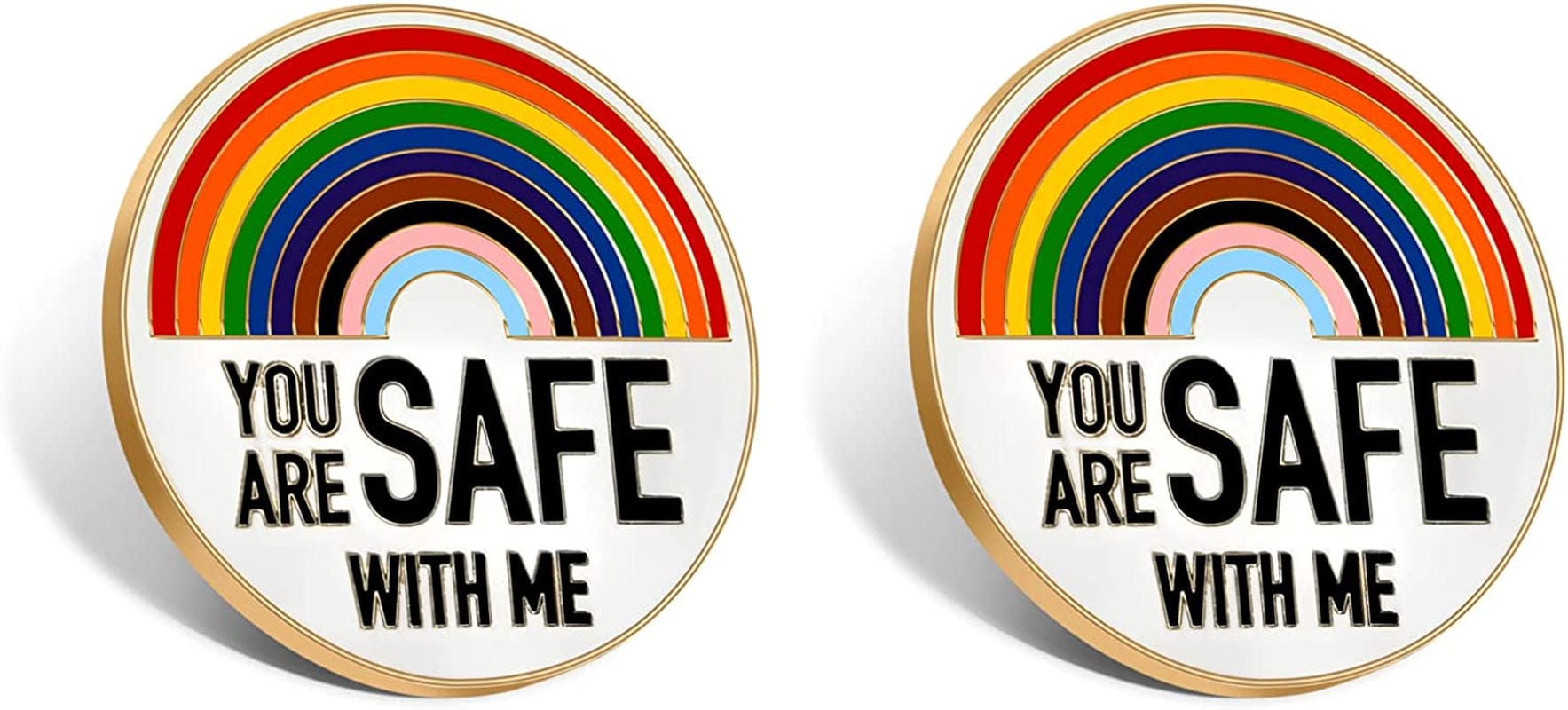 YOU ARE SAFE with Me,Enamel Pins,Nurse Doctor Medical Students Pins, Rainbow Brooch Lapel Pin,Enamel Pins for Clothing Backpack Hat Decoration,Funny Badge Jewelry Gift 2 Pack