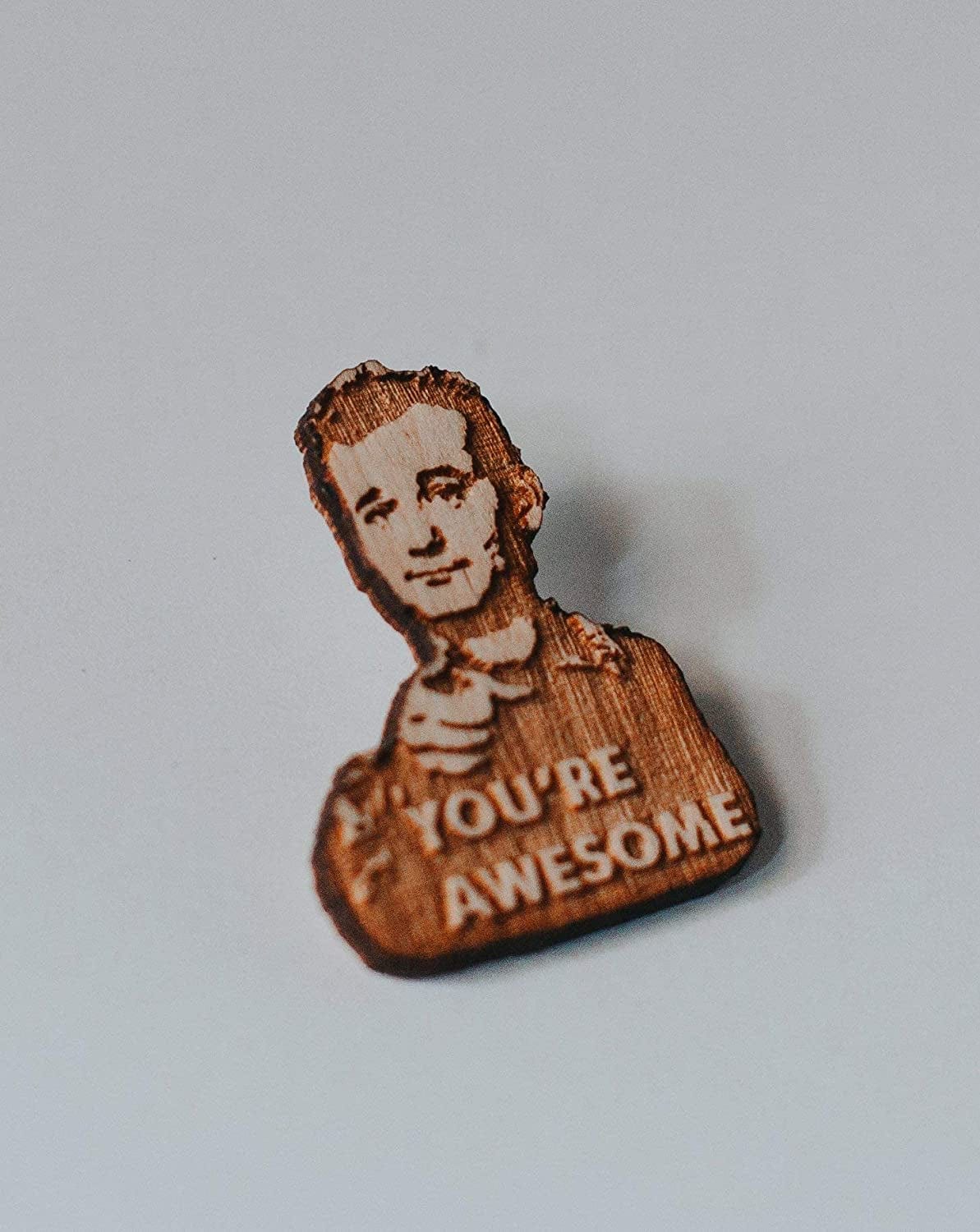 You'Re Awesome Lapel Pin | You'Re Awesome Wood Hat Pin | Hand-Painted Wooden Brooch