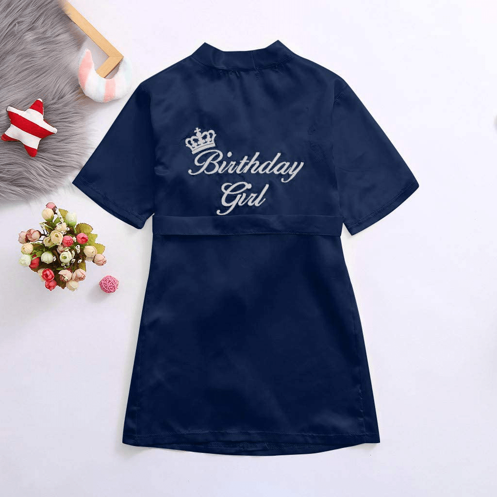 Youmymine Toddler Baby Kids' Satin Kimono Robe Bathrobe Nightgown Sleepwear for Spa Party Wedding Birthday Apparel & Accessories > Clothing > Sleepwear & Loungewear > Robes Kylie Max