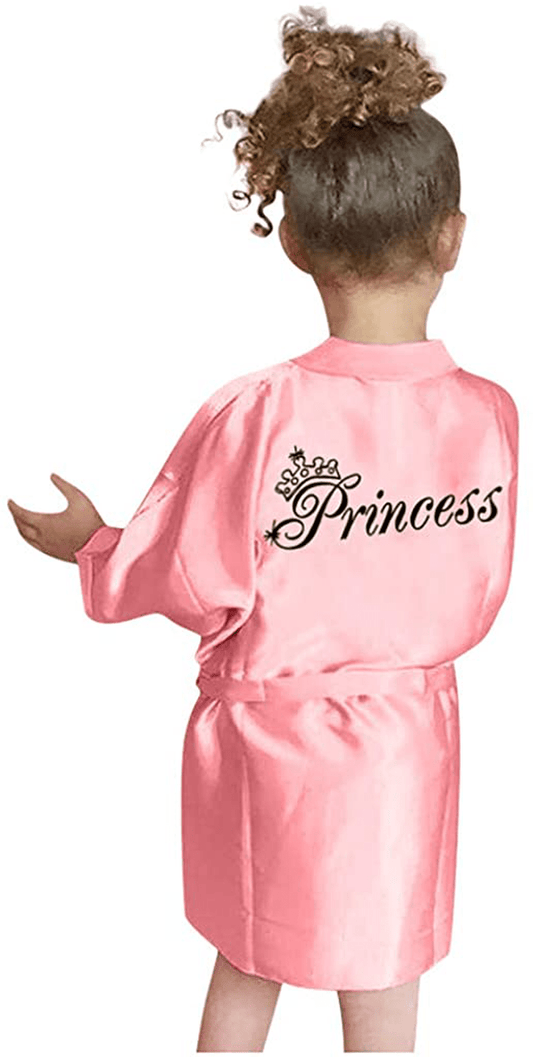 Youmymine Toddler Baby Kids' Satin Kimono Robe Bathrobe Nightgown Sleepwear for Spa Party Wedding Birthday Apparel & Accessories > Clothing > Sleepwear & Loungewear > Robes Kylie Max