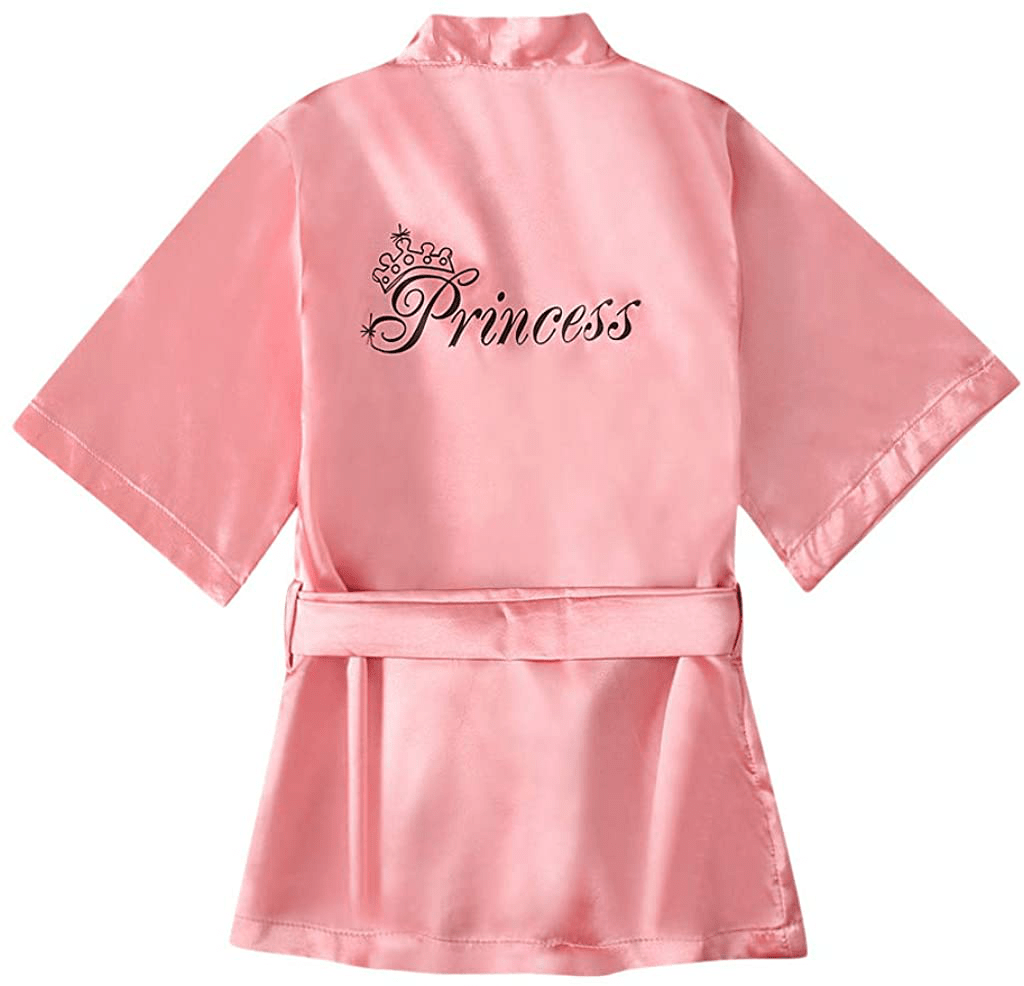 Youmymine Toddler Baby Kids' Satin Kimono Robe Bathrobe Nightgown Sleepwear for Spa Party Wedding Birthday Apparel & Accessories > Clothing > Sleepwear & Loungewear > Robes Kylie Max