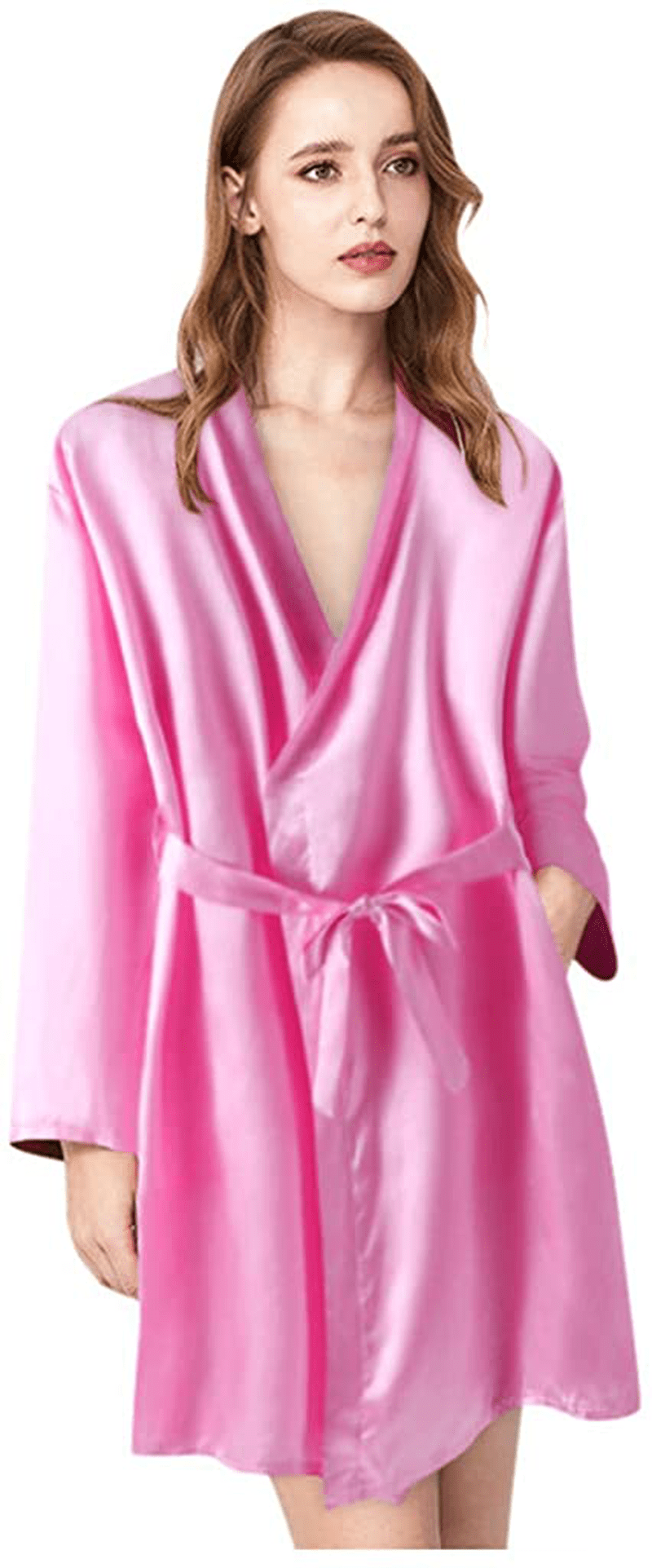 Youmymine Toddler Baby Kids' Satin Kimono Robe Bathrobe Nightgown Sleepwear for Spa Party Wedding Birthday Apparel & Accessories > Clothing > Sleepwear & Loungewear > Robes Kylie Max