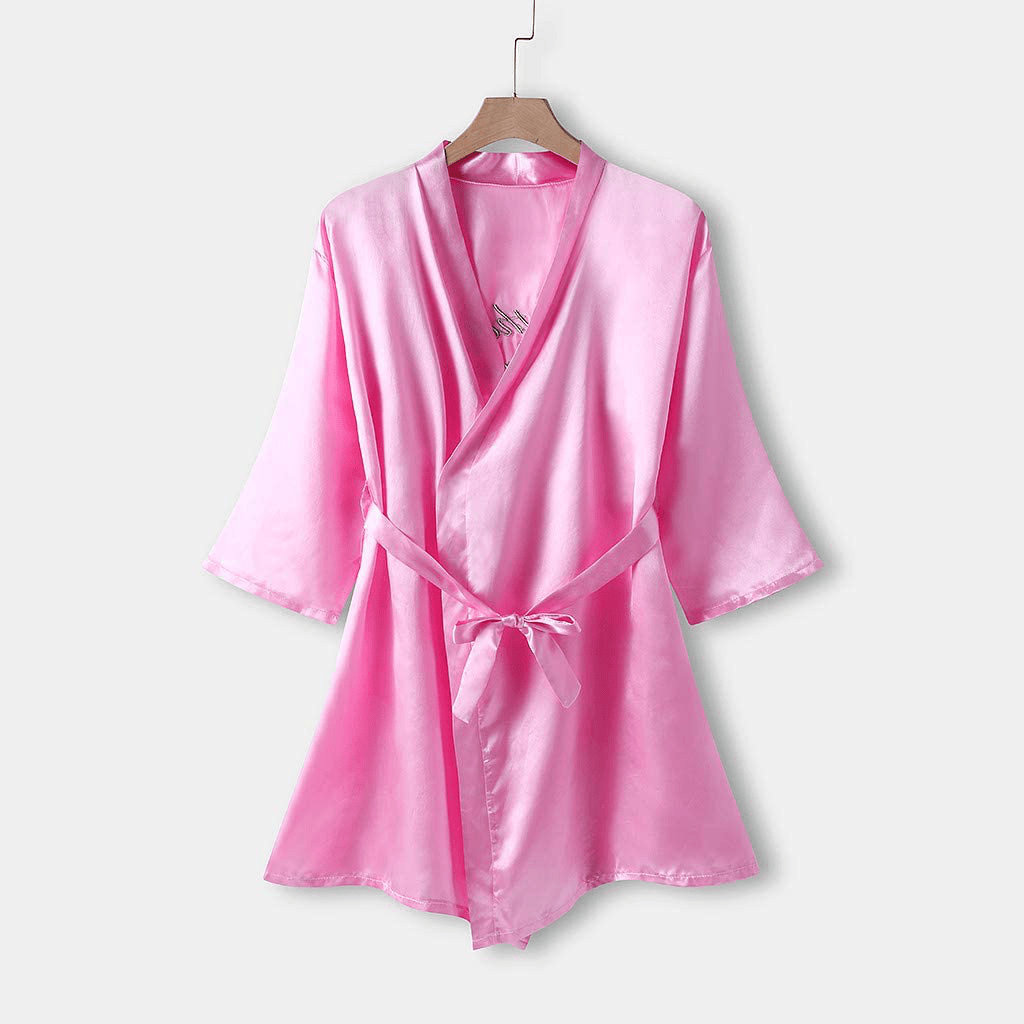 Youmymine Toddler Baby Kids' Satin Kimono Robe Bathrobe Nightgown Sleepwear for Spa Party Wedding Birthday Apparel & Accessories > Clothing > Sleepwear & Loungewear > Robes Kylie Max