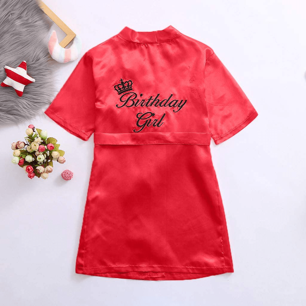 Youmymine Toddler Baby Kids' Satin Kimono Robe Bathrobe Nightgown Sleepwear for Spa Party Wedding Birthday Apparel & Accessories > Clothing > Sleepwear & Loungewear > Robes Kylie Max