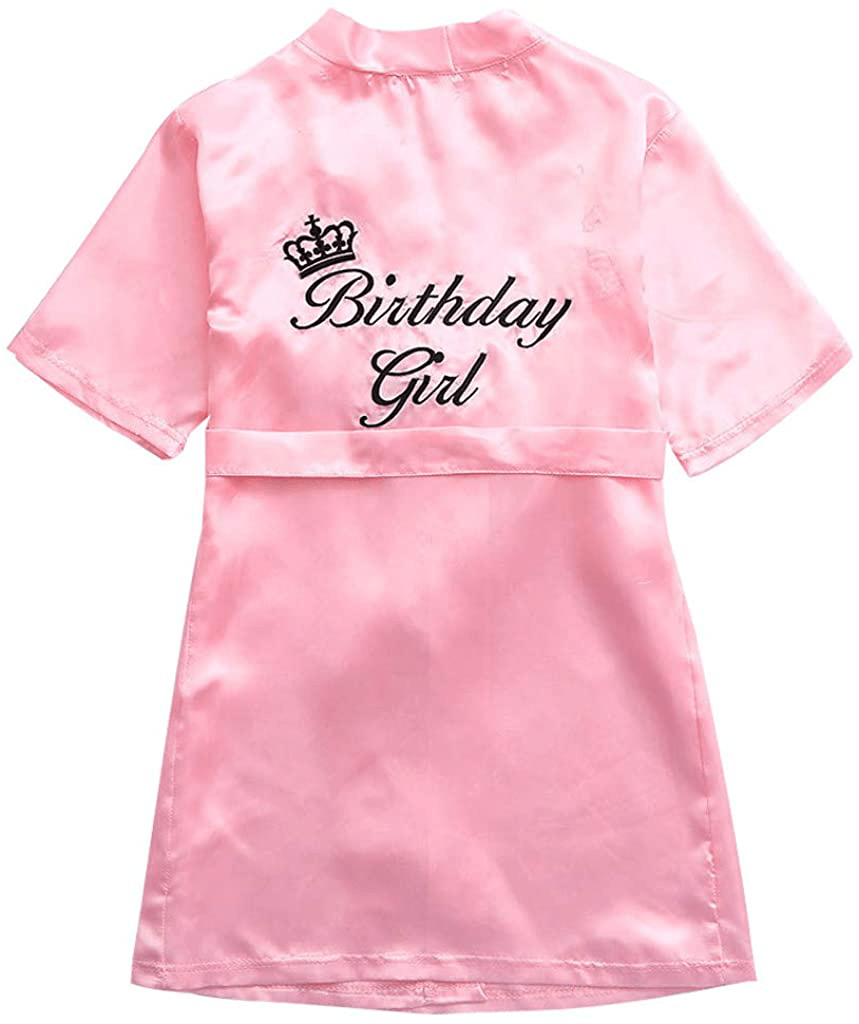 Youmymine Toddler Baby Kids' Satin Kimono Robe Bathrobe Nightgown Sleepwear for Spa Party Wedding Birthday Apparel & Accessories > Clothing > Sleepwear & Loungewear > Robes Kylie Max