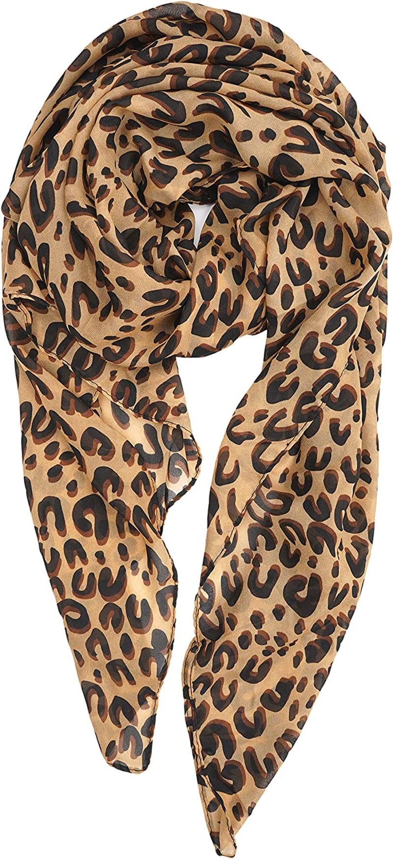 YOUR SMILE Ladies/Women'S Lightweight Floral Print/Solid Color Mixture Shawl Scarf for Spring Summer Season Apparel & Accessories > Clothing Accessories > Scarves & Shawls YOUR SMILE Leopard 1