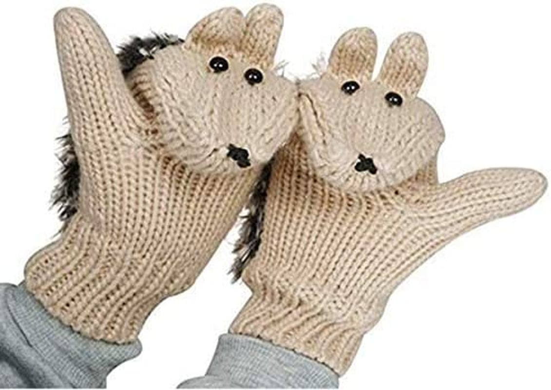 Youzi Women'S Cartoon Hedgehog Winter Cotton Gloves Girls' Thick Mittens Apparel & Accessories > Clothing Accessories > Gloves & Mittens YouZi