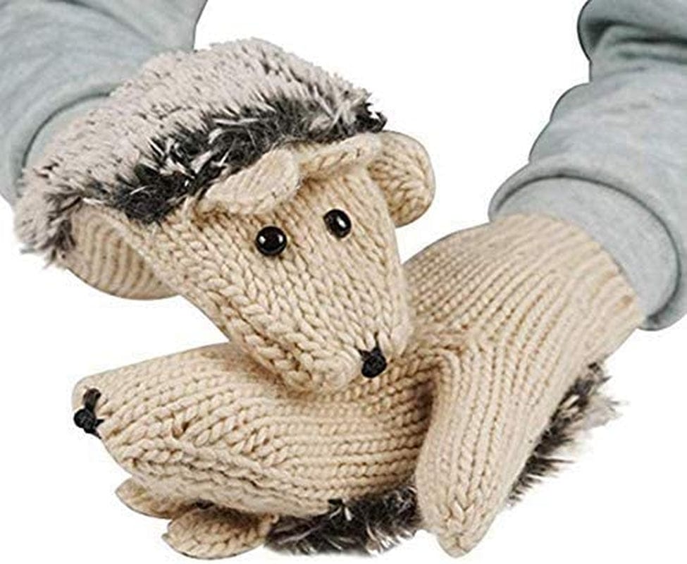 Youzi Women'S Cartoon Hedgehog Winter Cotton Gloves Girls' Thick Mittens Apparel & Accessories > Clothing Accessories > Gloves & Mittens YouZi