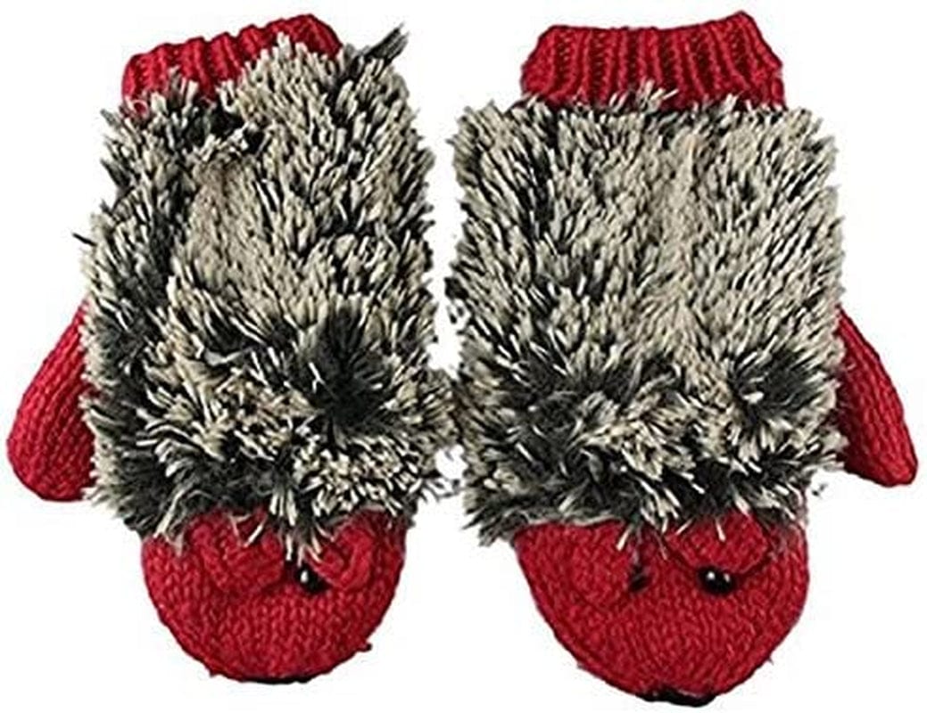 Youzi Women'S Cartoon Hedgehog Winter Cotton Gloves Girls' Thick Mittens Apparel & Accessories > Clothing Accessories > Gloves & Mittens YouZi Red