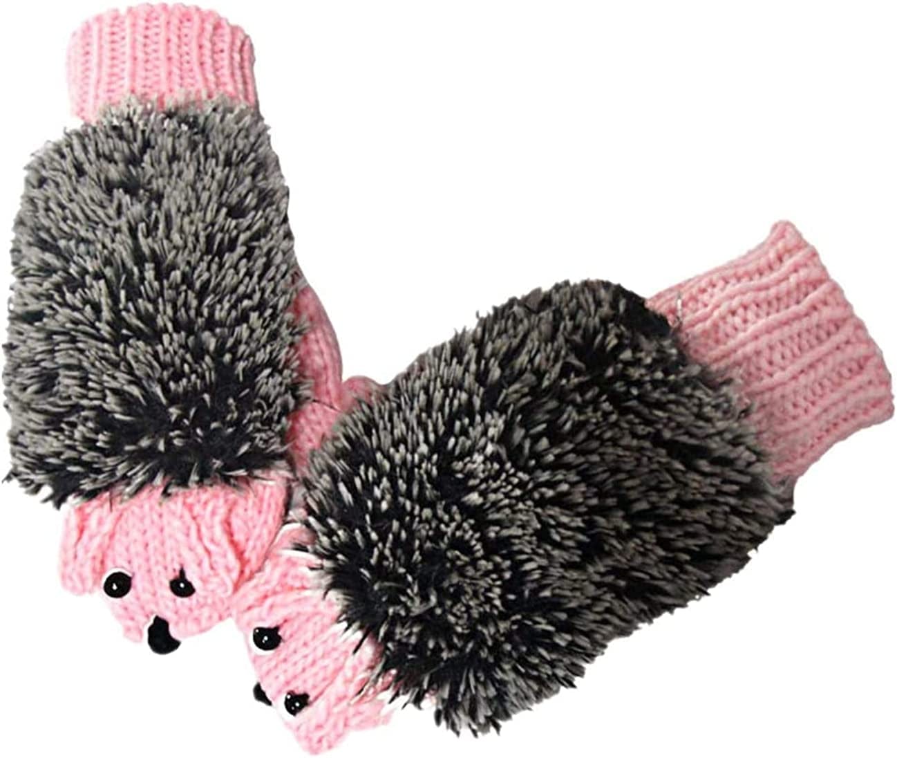 Youzi Women'S Cartoon Hedgehog Winter Cotton Gloves Girls' Thick Mittens Apparel & Accessories > Clothing Accessories > Gloves & Mittens YouZi Pink