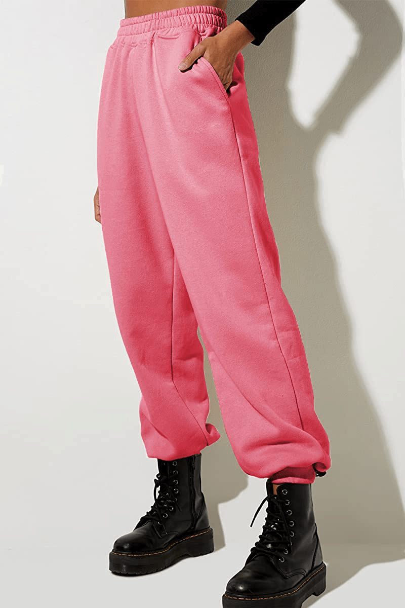 Yovela Womens High Waisted Baggy Sweatpants Comfy Cotton High Waist Jogger Pants Y2K Trendy Lounge Trousers with Pockets Apparel & Accessories > Clothing > Activewear Kylie Max