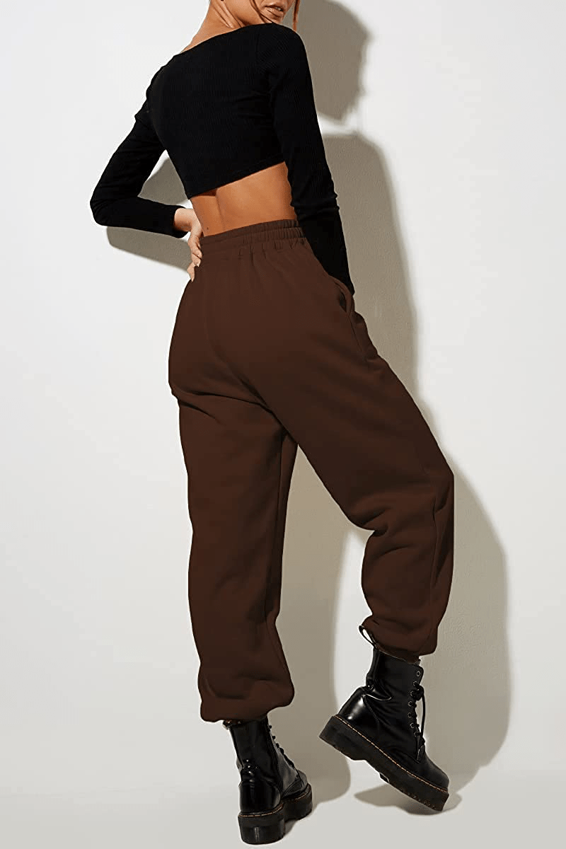Yovela Womens High Waisted Baggy Sweatpants Comfy Cotton High Waist Jogger Pants Y2K Trendy Lounge Trousers with Pockets Apparel & Accessories > Clothing > Activewear Kylie Max