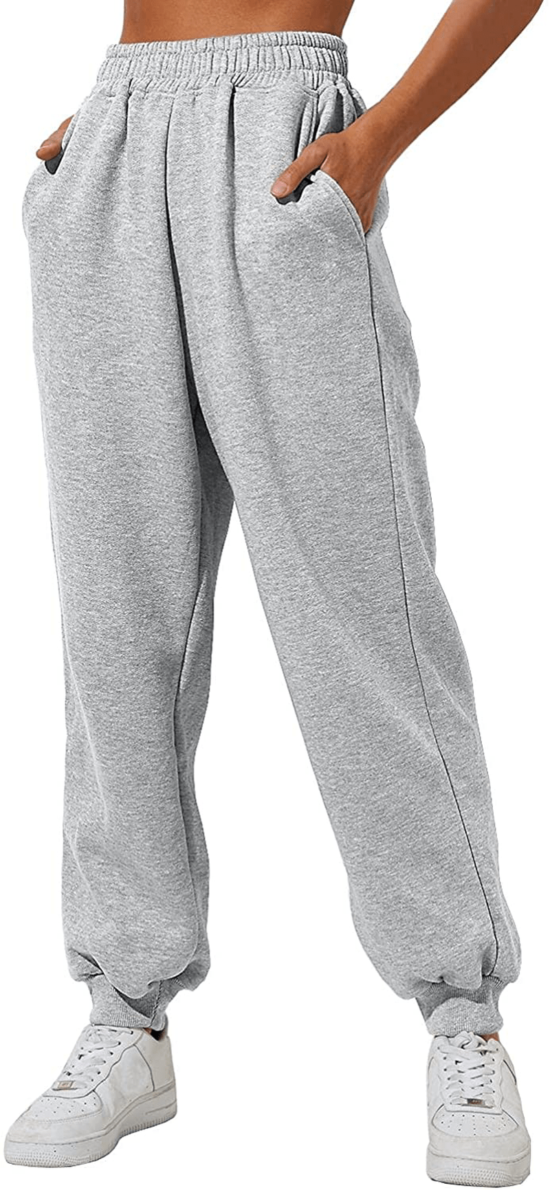 Yovela Womens High Waisted Baggy Sweatpants Comfy Cotton High Waist Jogger Pants Y2K Trendy Lounge Trousers with Pockets Apparel & Accessories > Clothing > Activewear Kylie Max
