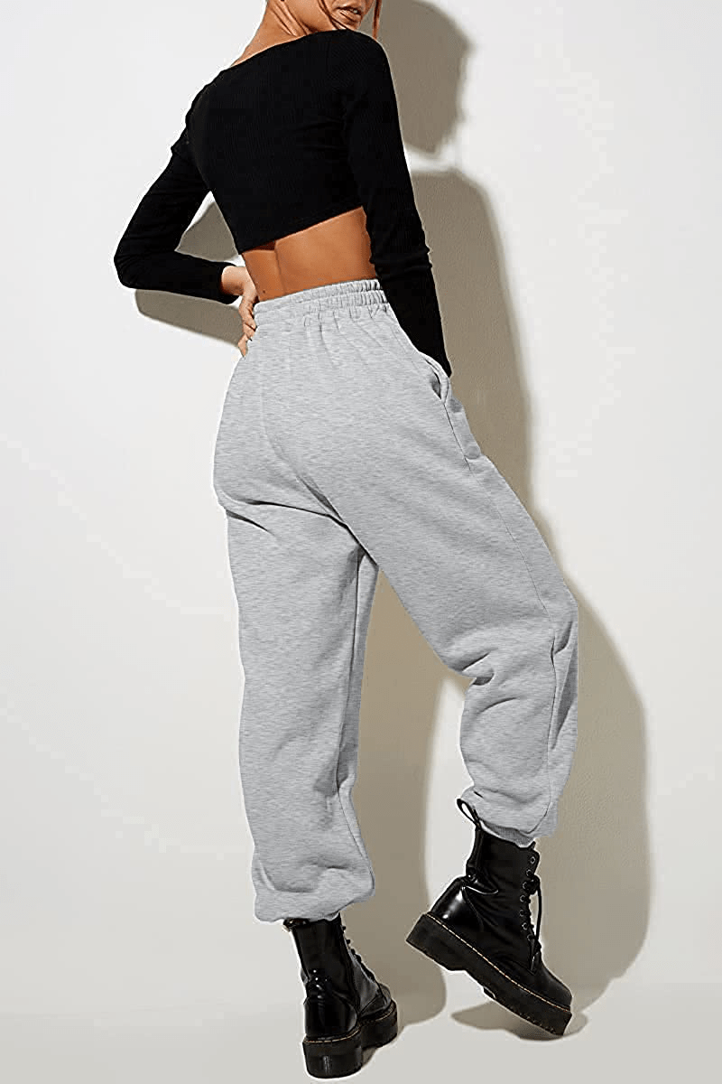 Yovela Womens High Waisted Baggy Sweatpants Comfy Cotton High Waist Jogger Pants Y2K Trendy Lounge Trousers with Pockets Apparel & Accessories > Clothing > Activewear Kylie Max