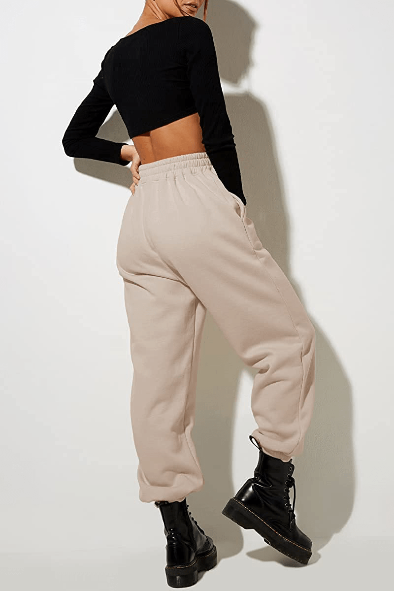 Yovela Womens High Waisted Baggy Sweatpants Comfy Cotton High Waist Jogger Pants Y2K Trendy Lounge Trousers with Pockets Apparel & Accessories > Clothing > Activewear Kylie Max