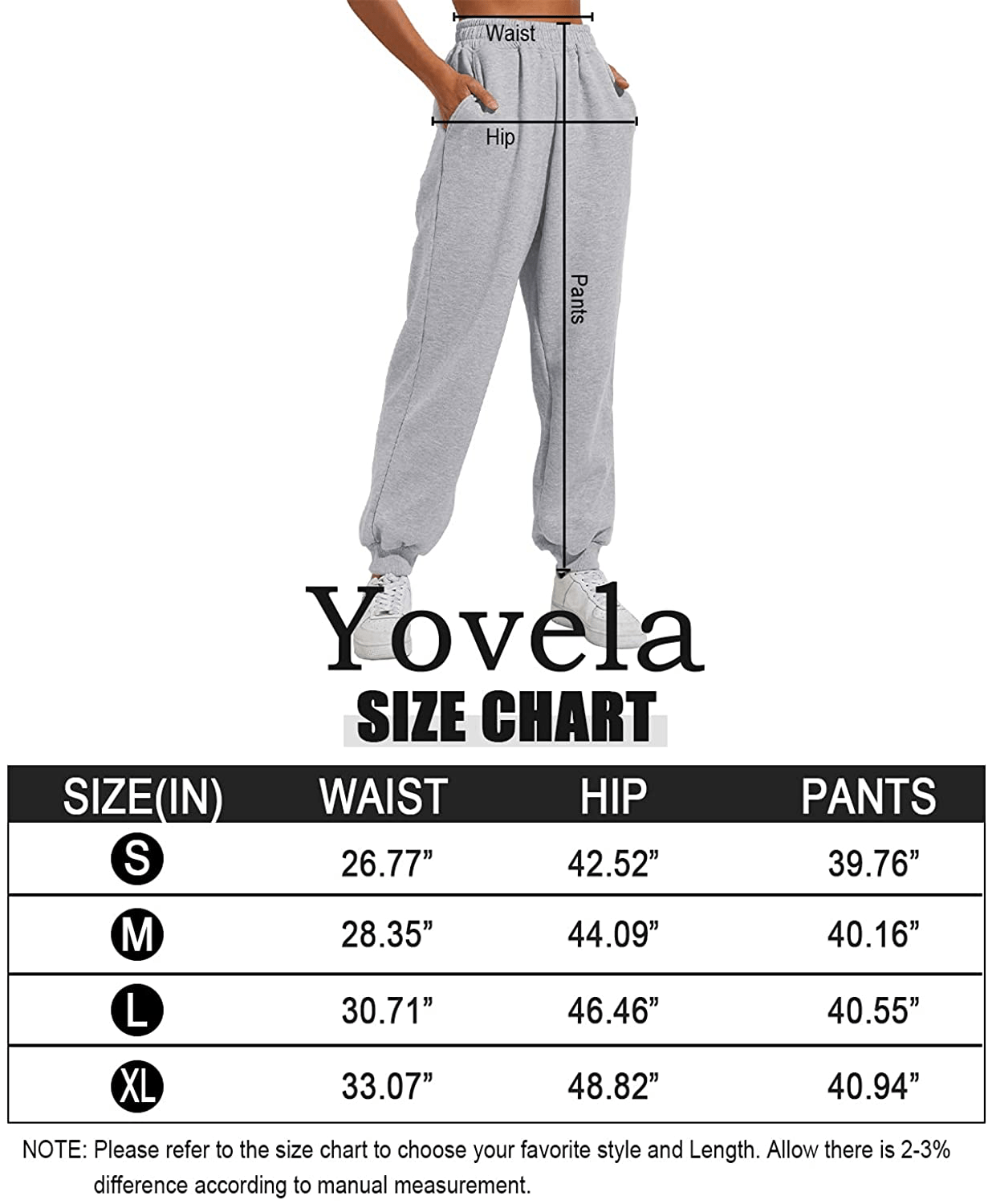 Yovela Womens High Waisted Baggy Sweatpants Comfy Cotton High Waist Jogger Pants Y2K Trendy Lounge Trousers with Pockets Apparel & Accessories > Clothing > Activewear Kylie Max