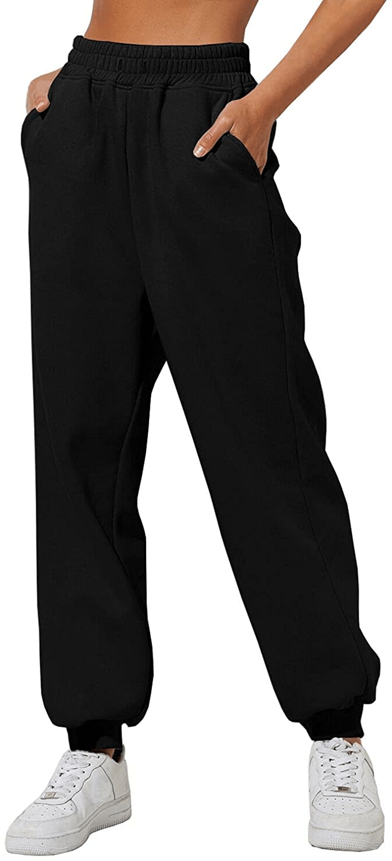 Yovela Womens High Waisted Baggy Sweatpants Comfy Cotton High Waist Jogger Pants Y2K Trendy Lounge Trousers with Pockets Apparel & Accessories > Clothing > Activewear Kylie Max