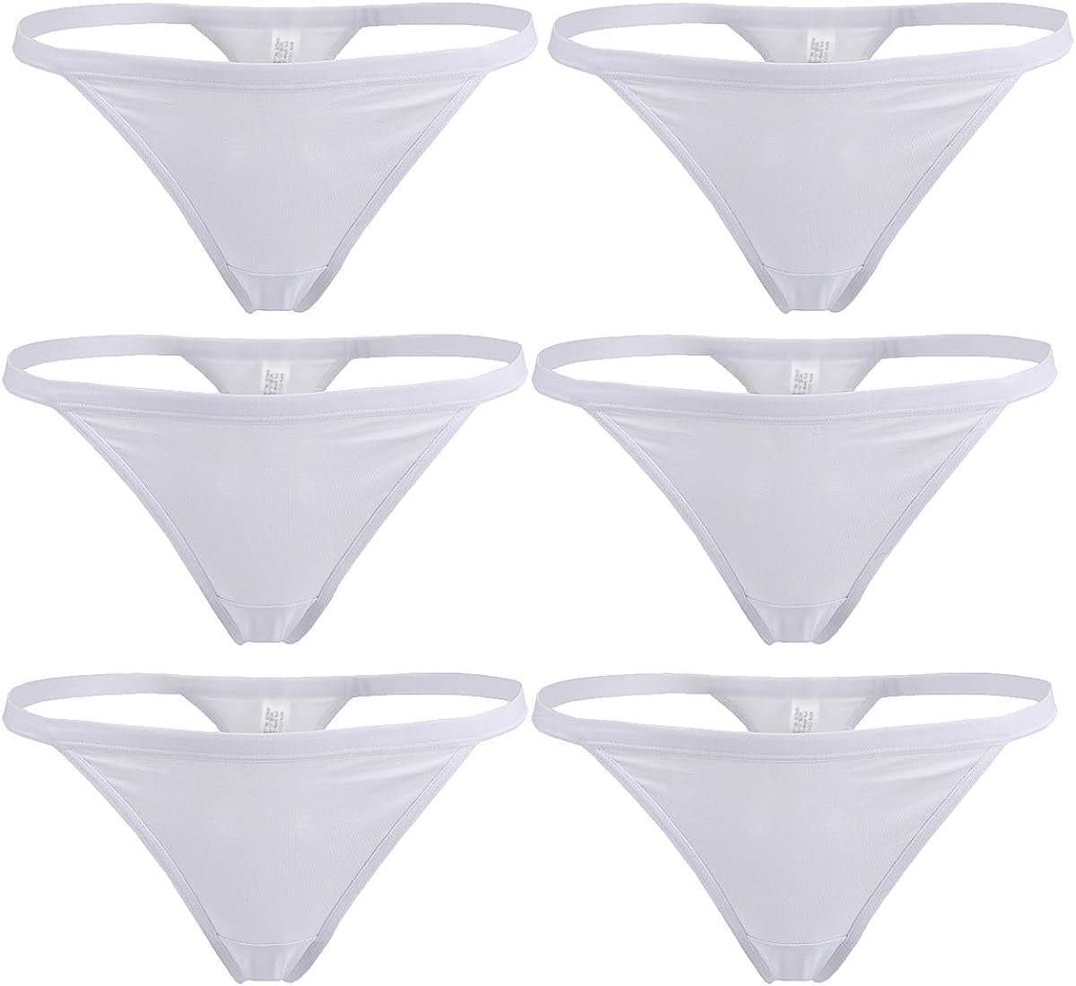 YOYI FASHION Women Cotton Low Rise Soft Breathable T-Back G-String Thong Panties Multi Packs White-6 Packs / X-Large-XX-Large