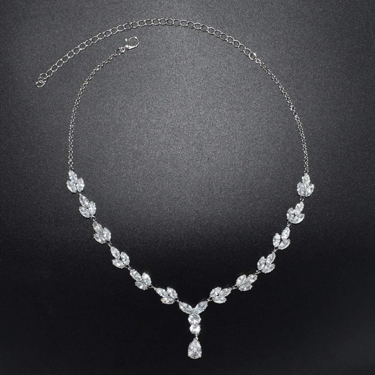YSOUL CZ Zirconia Necklace Earrings Bracelet Jewelry Sets for Prom Wedding Bridal Bridesmaid