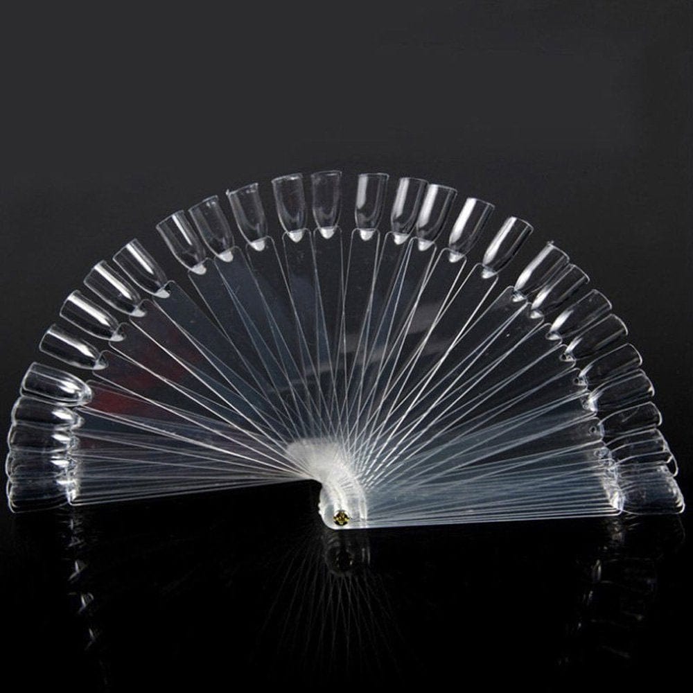 Yueton 2 Set Total 100 Tips Transparent Fan-Shaped Nail Art Tips Display Polish Board Display Practice Sticks Tool with Metal Screw Split Ring Holder Health & Beauty > Personal Care > Cosmetics > Cosmetic Tools > Nail Tools yueton