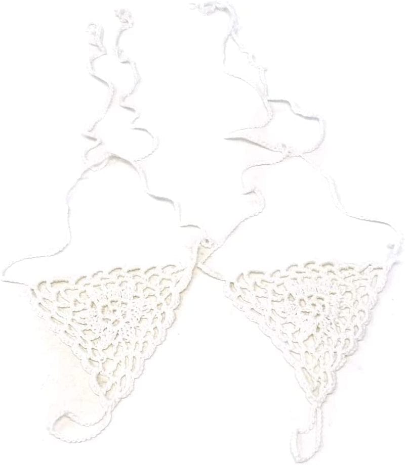 Yueton 2Pcs Crochet Barefoot Sandals, Nude Shoes, Foot Jewelry, Anklet, Bridesmaid Accessory, Yoga Shoes, Beach Pool Wedding Accessory Apparel & Accessories > Jewelry > Anklets yueton White