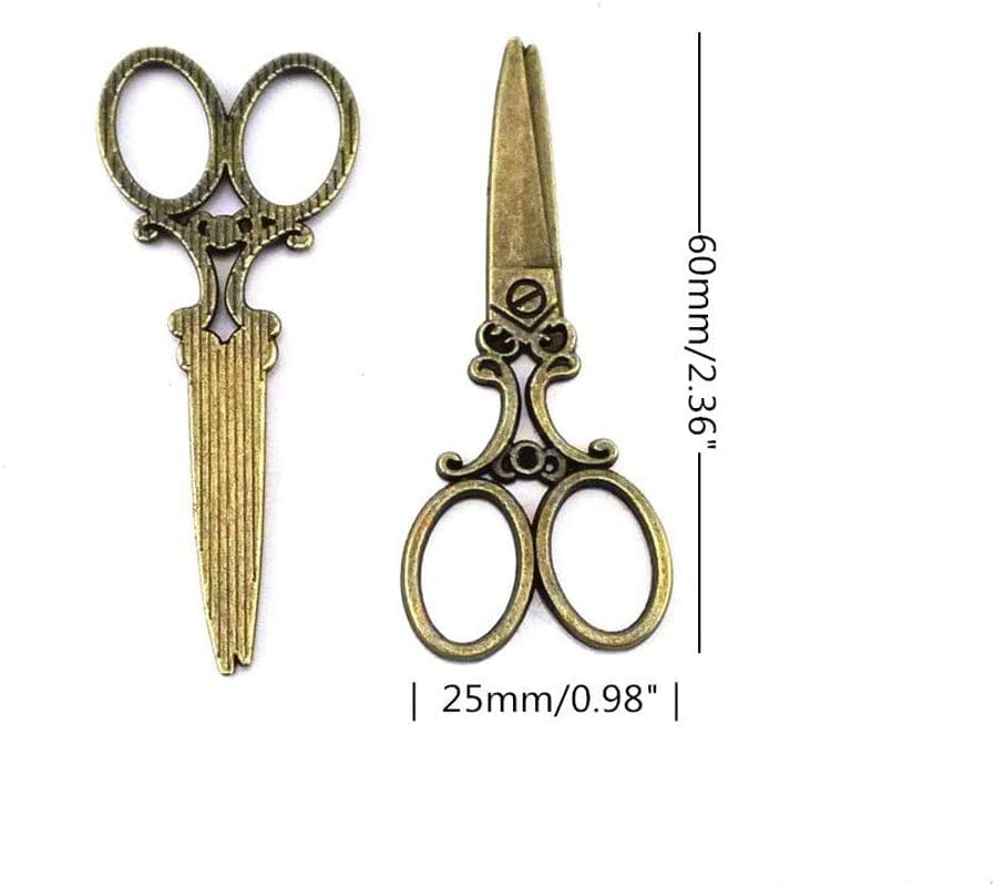 Yueton 40Pcs Vintage Scissors Shape Metal Charms Pendant DIY Craft Jewelry Making Accessory (Bronze) Bronze