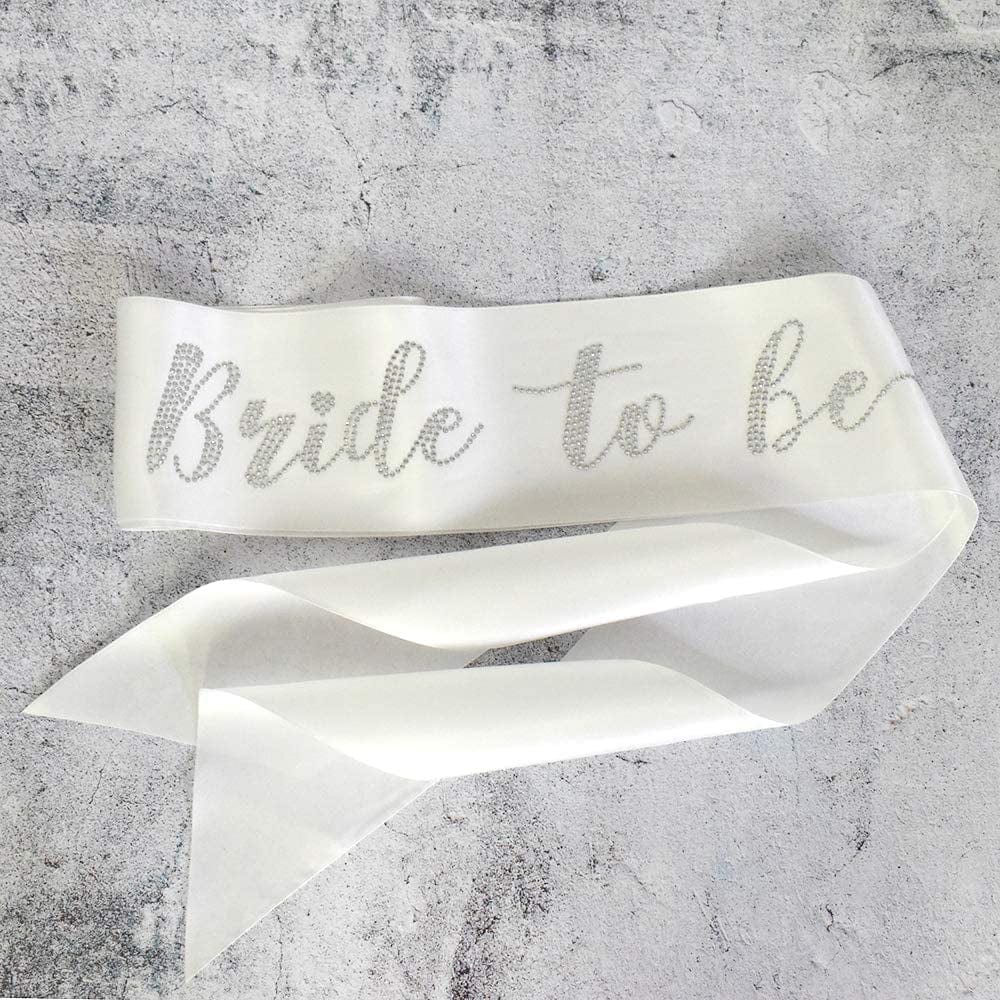 YULIPS Bride to Be Sash - Bachelorette Party Sash Bridal Shower Hen Party Wedding Party Accessories (White&Rhinestone) Apparel & Accessories > Clothing Accessories > Sashes YULIPS