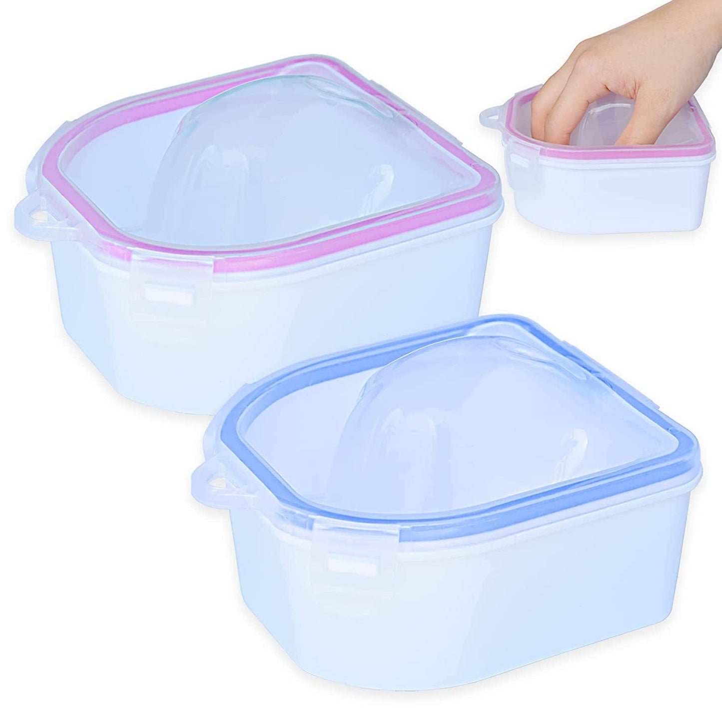Yuronam 2 Pack Nail Soaking Bowl Nail Soak off Bowl Acrylic Gel Polish Remover Nail Art Spa Tool for Manicure(Pink), BTNSBP2 Health & Beauty > Personal Care > Cosmetics > Cosmetic Tools > Nail Tools Yuronam pink and blue