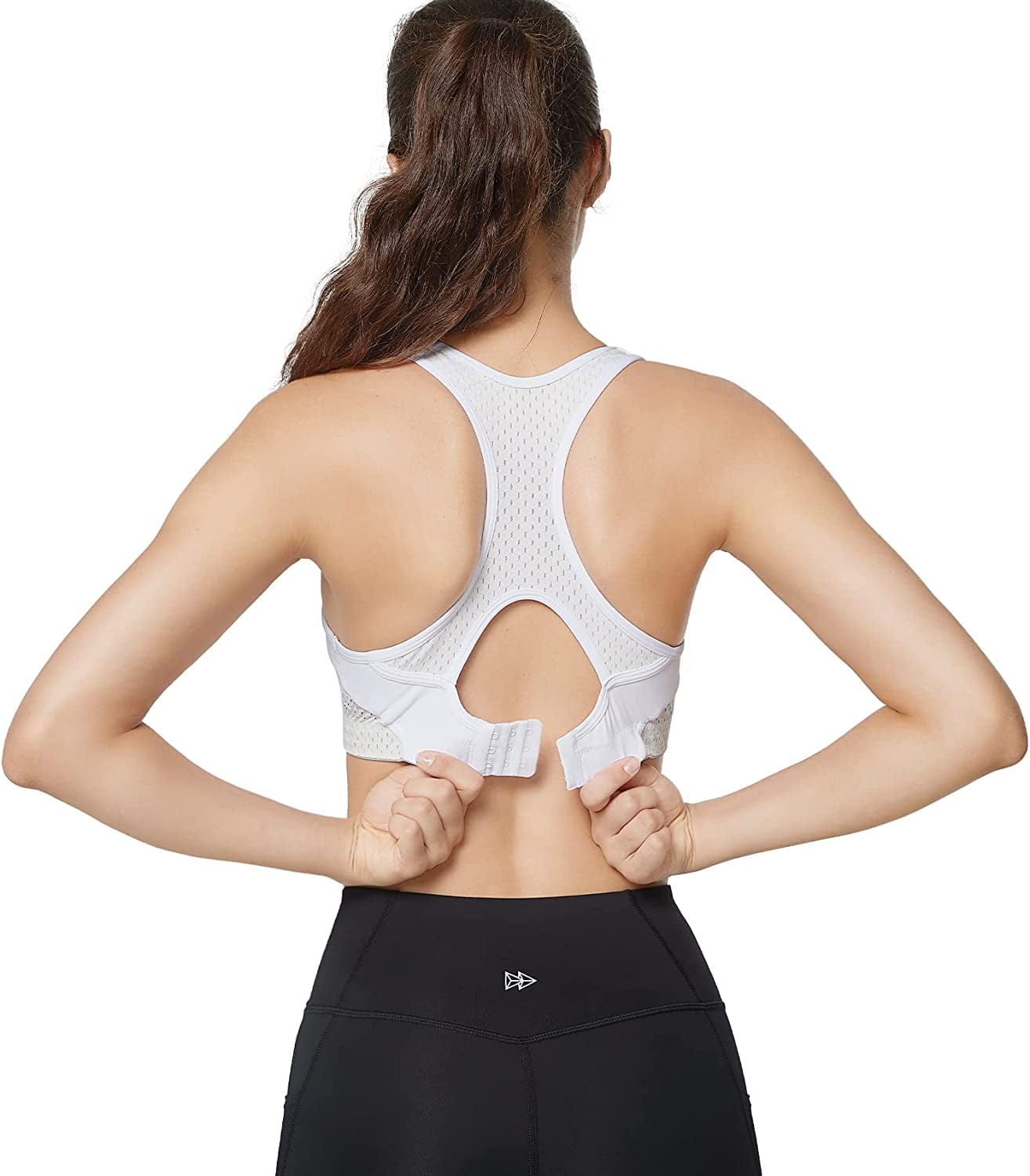 Yvette Racerback Sports Bra - High Impact Workout Gym Activewear Sports Bras for Women Running Yoga Bras