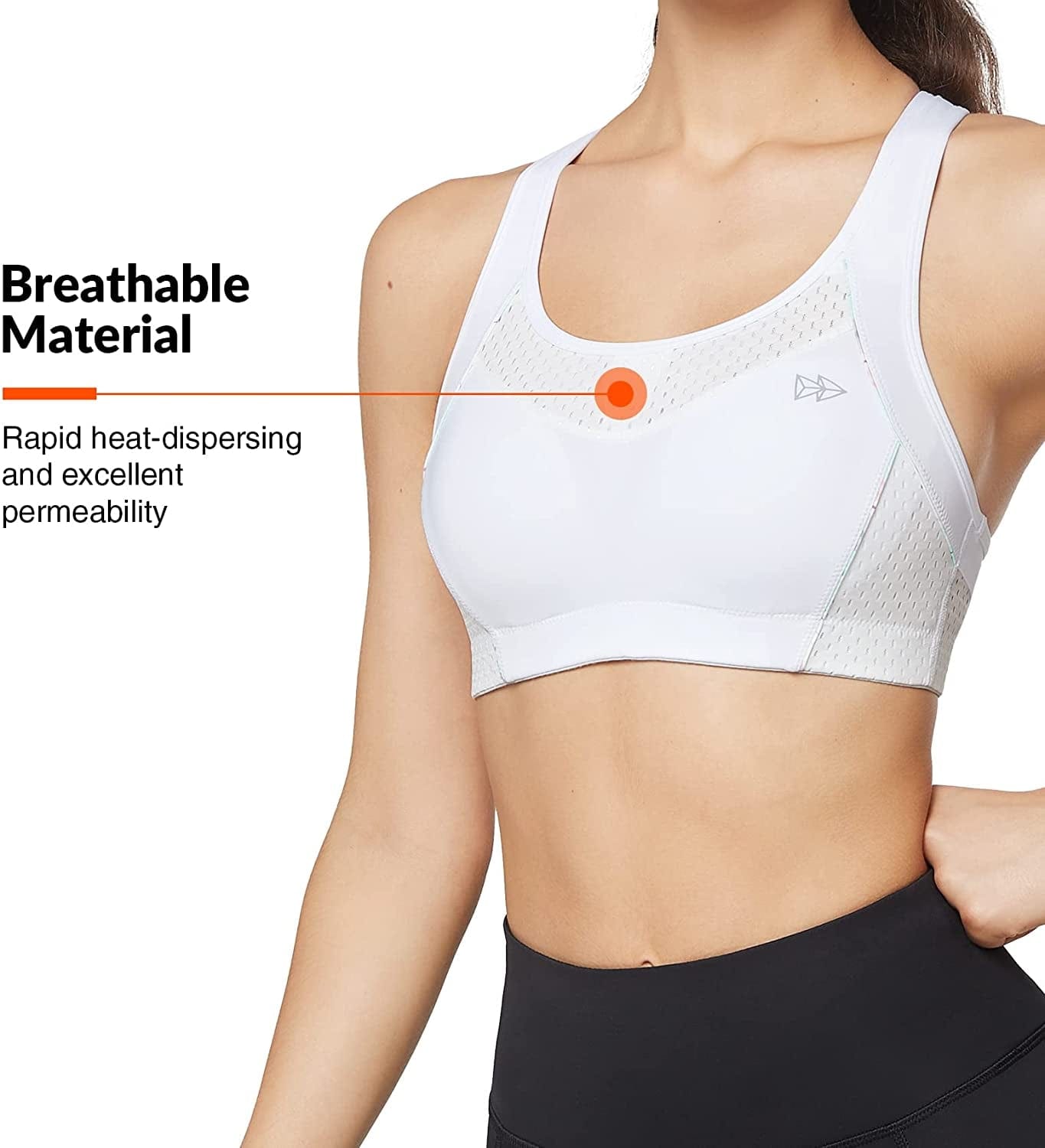 Yvette Racerback Sports Bra - High Impact Workout Gym Activewear Sports Bras for Women Running Yoga Bras