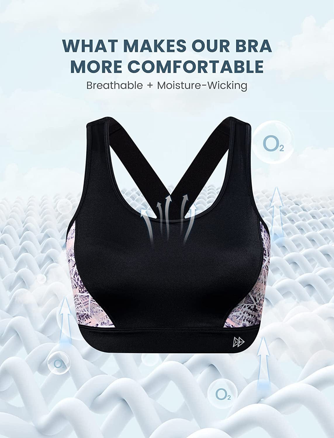 Yvette Yoga Sports Bras for Women Adjustable Straps Criss Cross Back Moleded Cup Swim Sports Bra Swimsuit Top