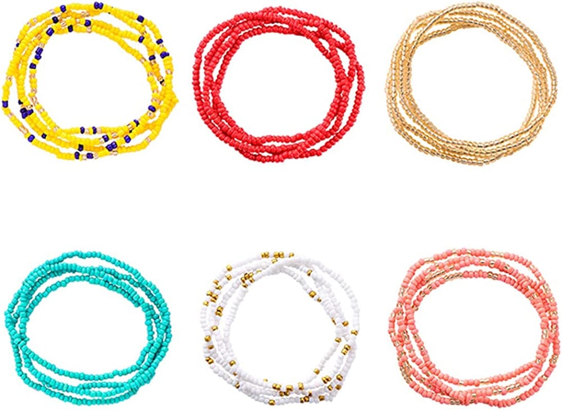 YWLI 24 PCS Waist Beads for Women - Waist Chain Women Body Chain, Beach Bikini Belly Chains for Women Girls, Summer Fashion Women Jewelry, Gifts for Women Apparel & Accessories > Jewelry > Body Jewelry YWLI