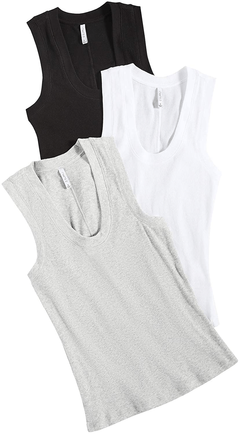 Z SUPPLY Women'S Sirena Rib Tank 3 Pack Apparel & Accessories > Clothing > Activewear Kylie Max