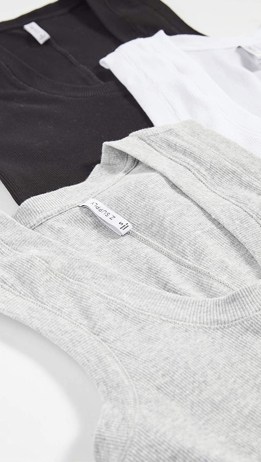 Z SUPPLY Women'S Sirena Rib Tank 3 Pack Apparel & Accessories > Clothing > Activewear Kylie Max