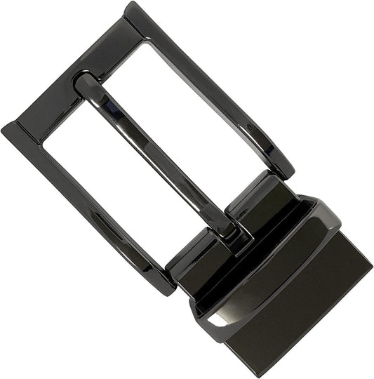 Z32278R Simple Classic Polished Reversible Belt Buckle Fits 1-1/4" Wide Belt Strap Apparel & Accessories > Clothing Accessories > Belt Buckles Belts.com Black-clamp
