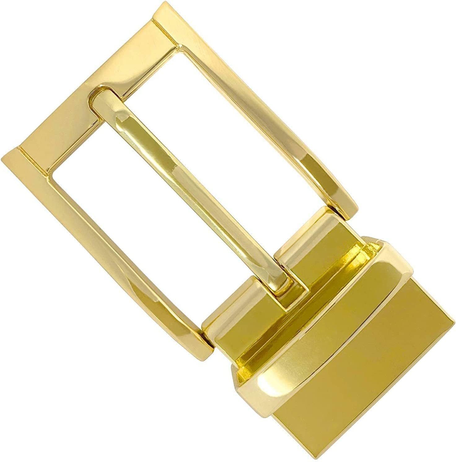 Z32278R Simple Classic Polished Reversible Belt Buckle Fits 1-1/4" Wide Belt Strap Apparel & Accessories > Clothing Accessories > Belt Buckles Belts.com Gold-clamp