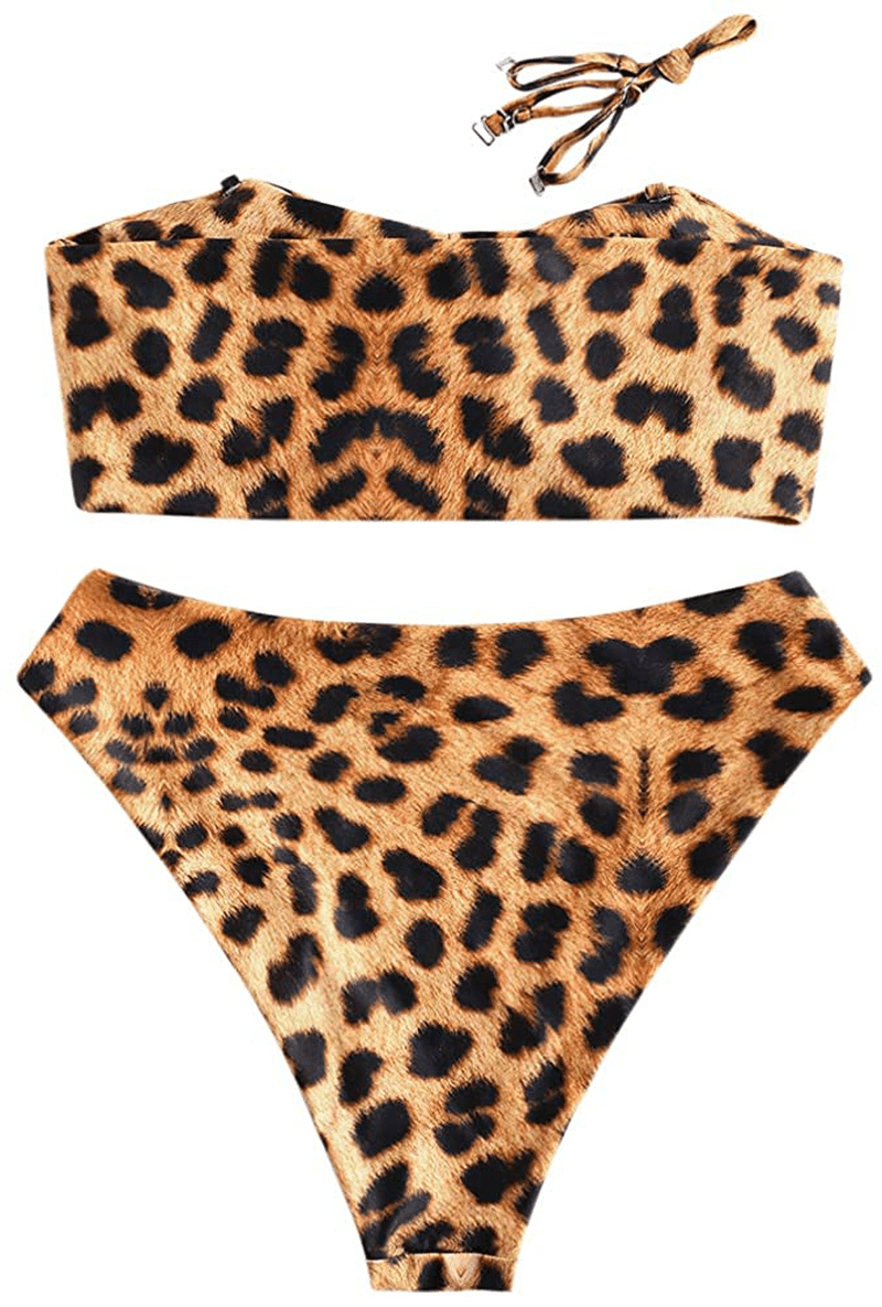 ZAFUL Bikini Removable Straps Bandeau Two Piece Bathing Suits for Women Apparel & Accessories > Clothing > Swimwear ZAFUL