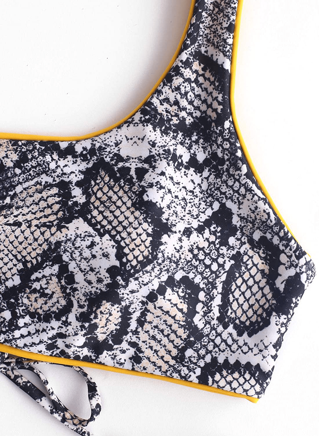ZAFUL Bikini Snakeskin One Shoulder Reversible Bathing Suit Padded Lace Up 2 Piece Swimsuits for Women Apparel & Accessories > Clothing > Swimwear ZAFUL