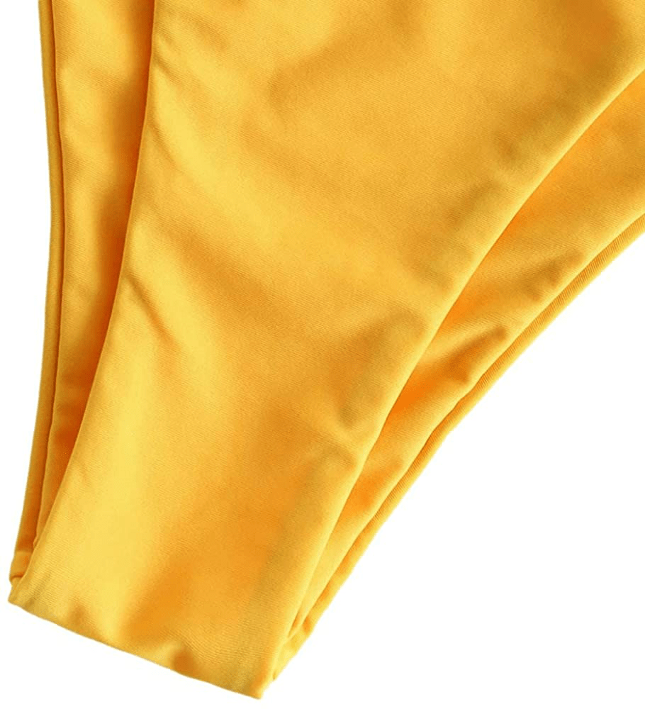 ZAFUL Women Braided Straps Lace up Contrast Bikini Set Bralette Swimsuit Flower Bathing Suit Cross Low Waist Swimwear  Kylie Max